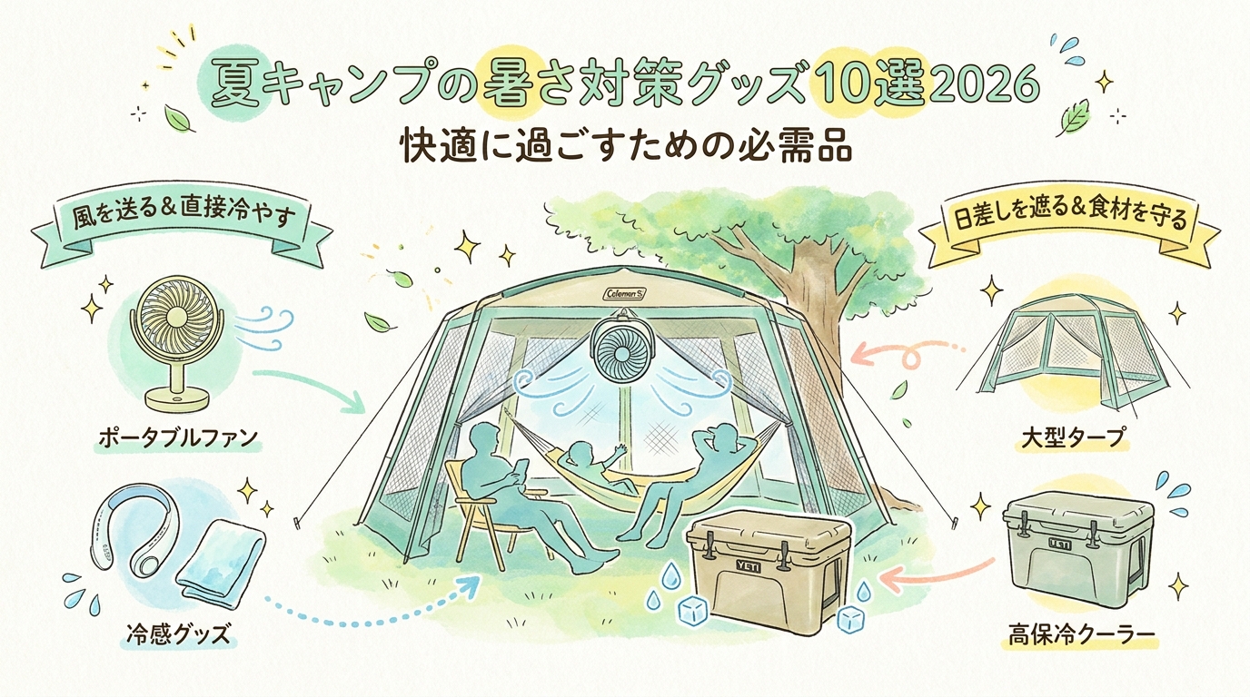 夏キャンプの暑さ対策グッズ10選2026｜快適に過ごすための必需品